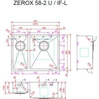 Кухонная мойка ZorG Zerox 58-2 U / IF-L PVD Gunblack