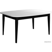 Кухонный стол Васанти плюс Партнер ПС-19 140-180x80 М (белый матовый/черный)
