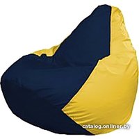 Кресло-мешок Flagman Груша Мега Super Г5.1-47 (тёмно-синий/жёлтый)