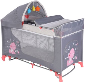 Манеж-кровать Lorelli Moonlight Rocker 2 Pink&Grey My Baby