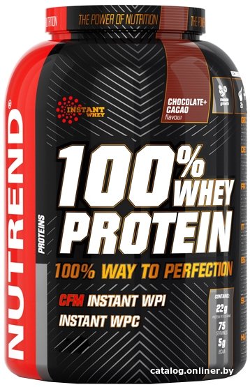 Протеин сывороточный (изолят) Nutrend 100% Whey Protein (2250 г, шоколад/какао)