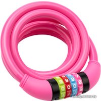Тросовый велосипедный замок Rexant 79-0214 150 см (розовый)