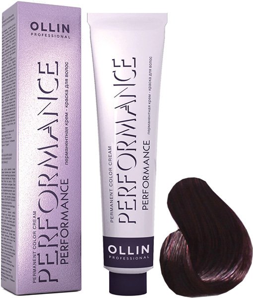 

Крем-краска для волос Ollin Professional Performance 5/22 светлый шатен фиолетовый