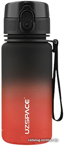 Бутылка для воды UZSpace Colorful Frosted 3034 (черный/красный)