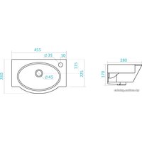 Умывальник Santek Форум 45.5x28 [1.WH11.0.542]