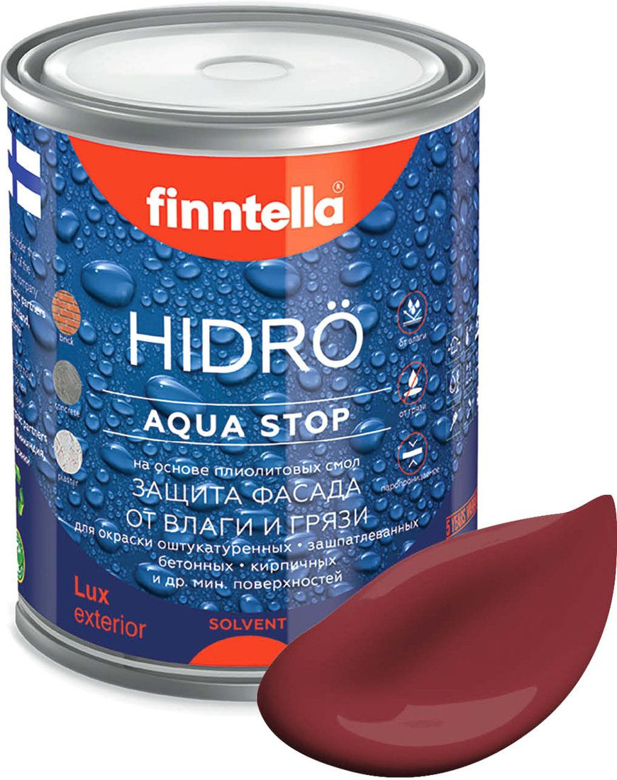 

Краска Finntella Hidro Viininpu F-14-1-1-FL130 0.9 л (бордовый)