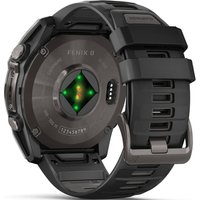 Умные часы Garmin Fenix 8 Sapphire 51мм (угольно-серый DLC, пепельно-черный силиконовый ремешок)