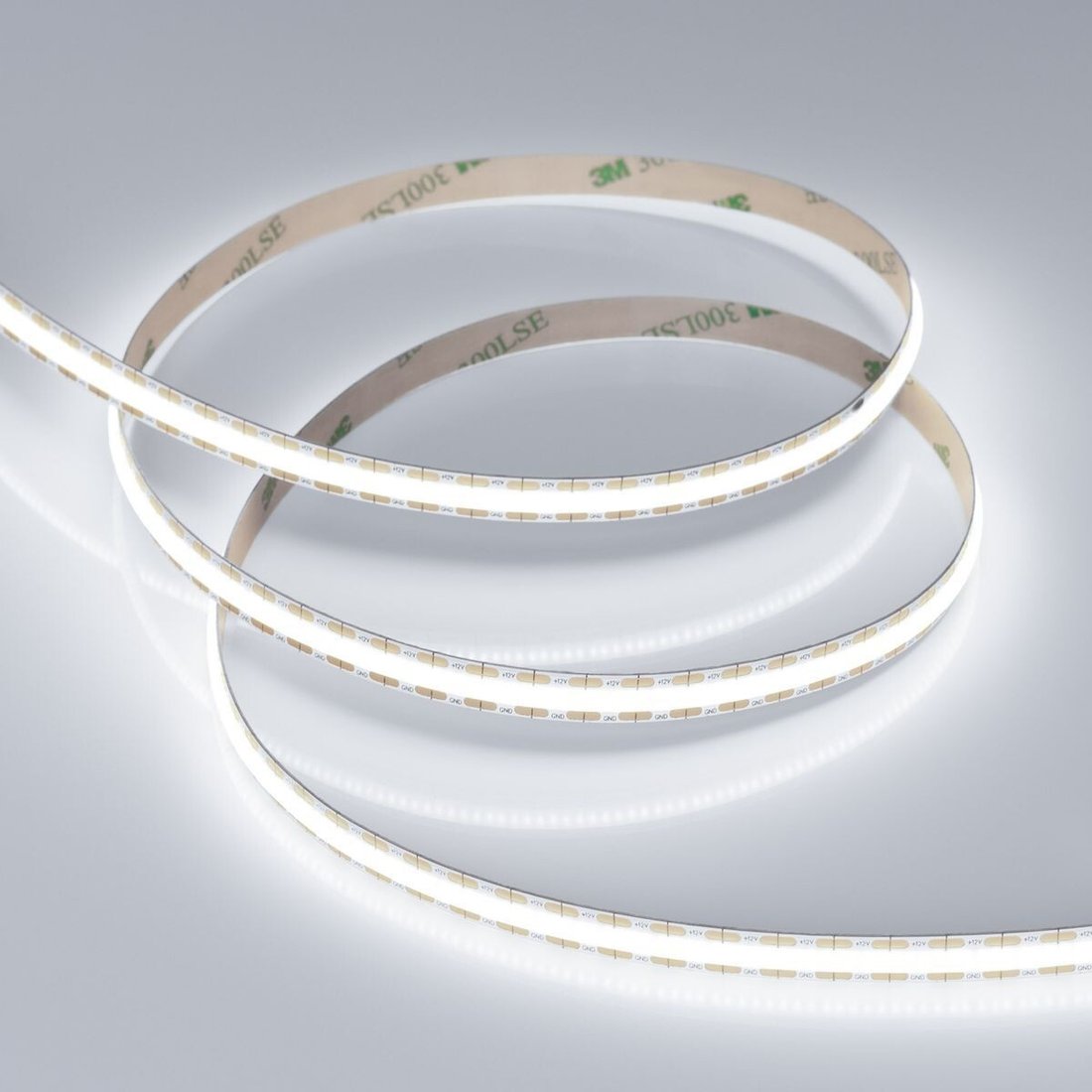 

Светодиодная лента COB Arlight 11W/m 528Led/m CSP холодный белый 5M COB-X528-8mm 12V White6000 041792