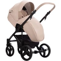 Универсальная коляска BEBETTO Magnum Light SE Pro (2 в 1, 01 светло-бежевая кожа/черная рама)