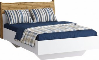 Кровать Modula Сэлва INV04K-1500/2181/1100(02) (дуб натюрель/белый премиум)