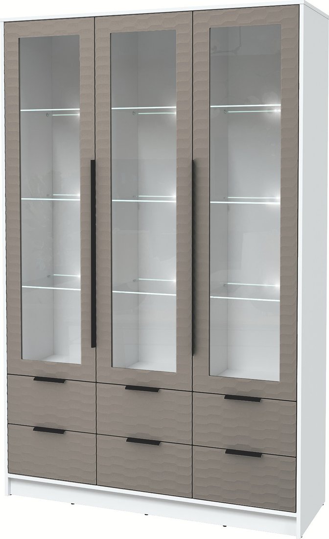 

Шкаф-витрина Интерлиния Концепт Зодиак КТ-ШВ3 с подсветкой (белый платинум/луна)