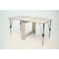 Стол-книга Stoloff Мечта 1600x850 (белый/сосна лофт, опоры складные, углы закругленные с роликами и ручками)