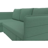 Угловой диван Лига диванов Слим левый 121151L (рогожка Амур, зеленый)