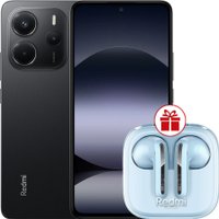 Телефон Xiaomi Redmi Note 14 8GB/256GB международная версия (черный) + наушники Xiaomi Redmi Buds 6 Active (голубой) по акции