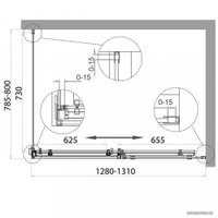 Душевой уголок BelBagno ACQUA-AH-1-130/80-C-Cr