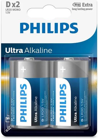Батарейка Philips Ultra Alkaline D LR20E2B/97 (2 шт)