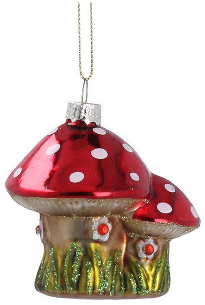 

Елочная игрушка Gisela Graham Potting Shed Мухомор двойной 933