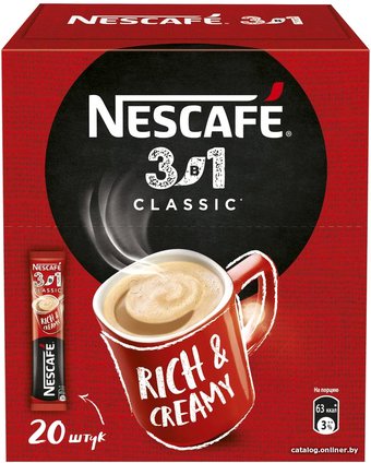 Кофе Nescafe 3 в 1 классик растворимый 20x14.5 г