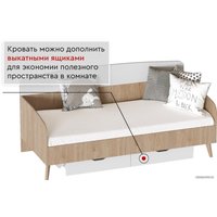 Кровать-тахта Мебельград Калгари 90x200 (дуб натуральный светлый/белый матовый)