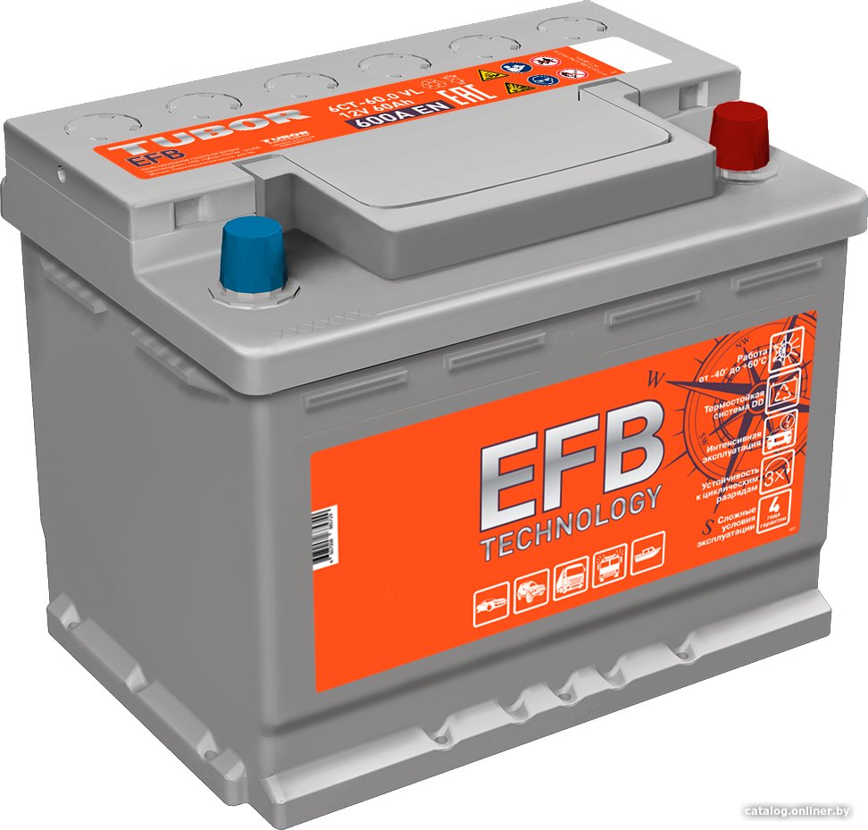 Автомобильный аккумулятор Tubor EFB R+ (75 А·ч)