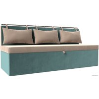 Диван Лига диванов Метро 105007 (велюр бежевый/бирюзовый)