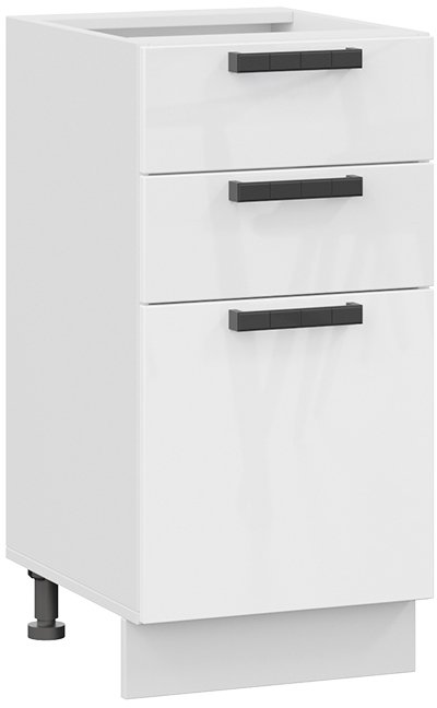 

Шкаф напольный Трия Детройт 1Н4Я3 исп.2 (белый/белый глянец)