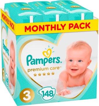 Подгузники Pampers Premium Care 3 (148 шт)