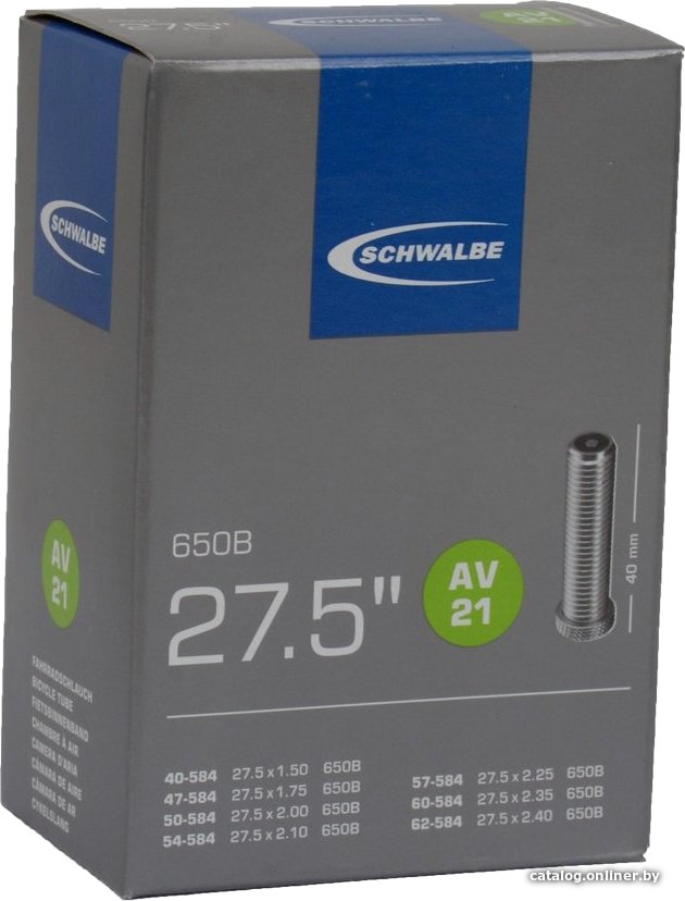 Велокамера Schwalbe AV21 40/62-584 27.5x1.50-2.40 [10400050]