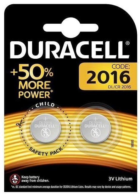 

Батарейка DURACELL Lithium DL2016 2BP