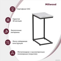 Приставной столик Millwood ART-1.1 L (бетон миллениум/металл черный)