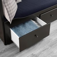 Кровать Ikea Хемнэс 200x80 (черно-коричневый, осванг жесткий) 294.281.48