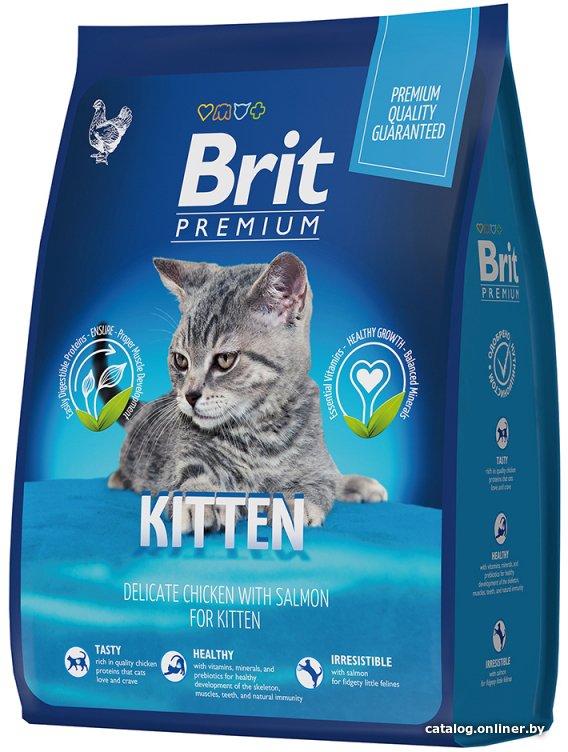 Сухой корм для кошек Brit Premium Cat Kitten для котят с курицей 2 кг