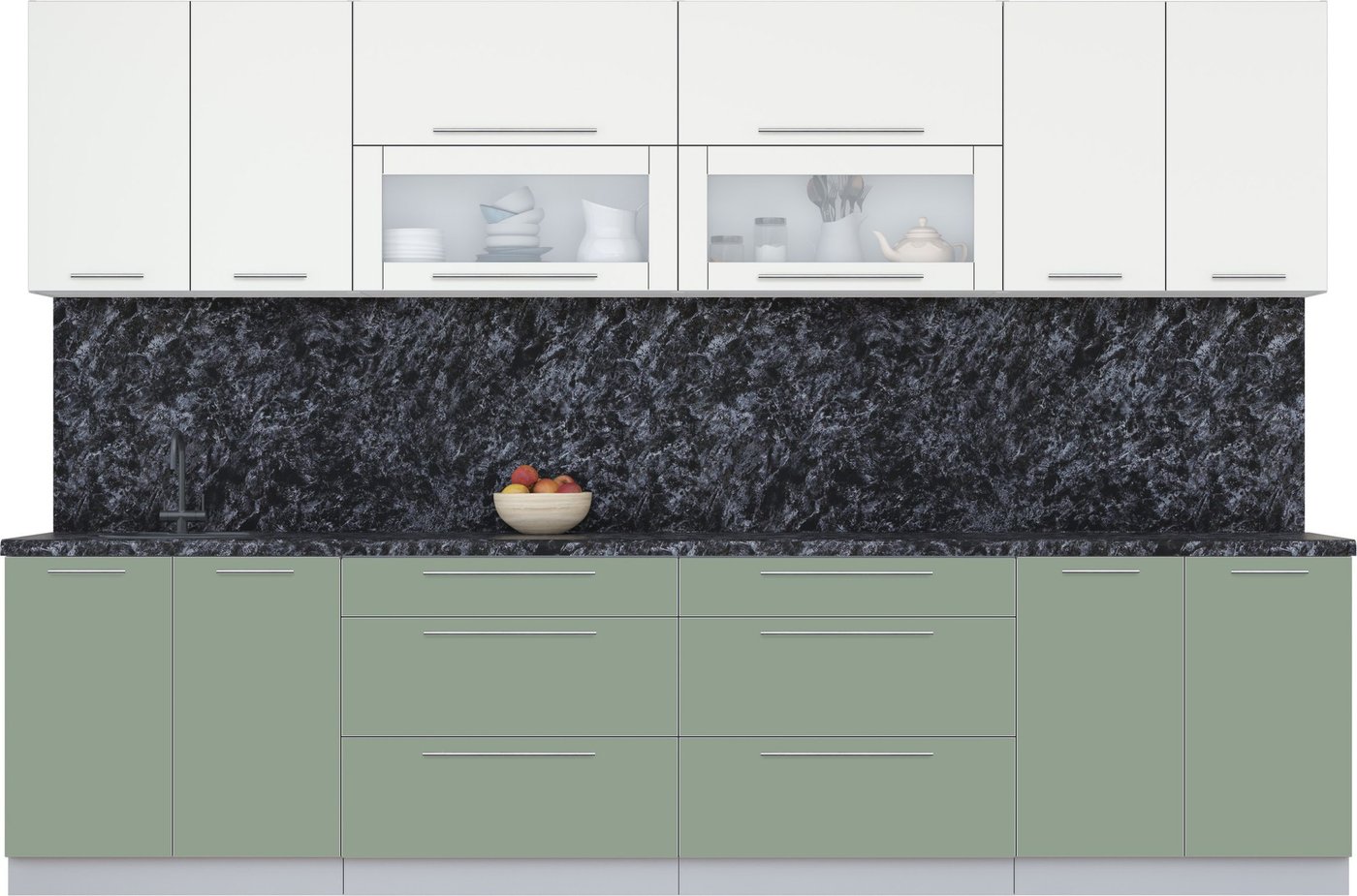 

Кухонный модуль Интерлиния Мила Пластик 3.2 В (зефирный/полынь/кастилло темный)