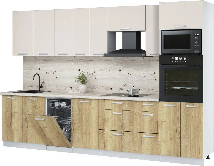 

Готовая кухня Интерлиния Мила Лайт 3.2-ПМ3 (персидский жемчуг/дуб золотой/бискайская сосна)