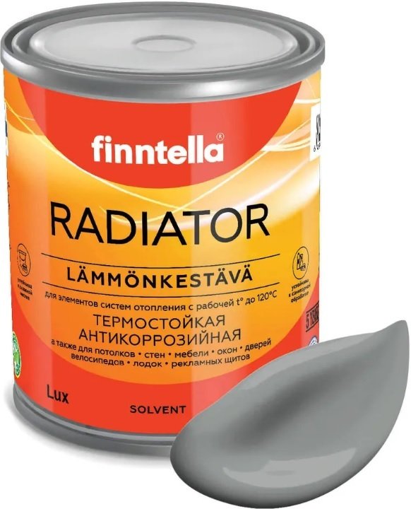 

Краска Finntella Radiator Tiina F-19-1-1-FL058 0.9 л (темно-серый)