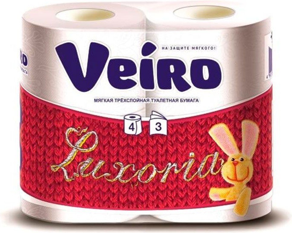 

Туалетная бумага Veiro Luxoria 3 слоя (4 рулона)