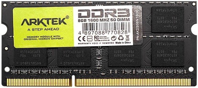 

Оперативная память Arktek 8ГБ DDR3 SODIMM 1600 МГц AKD3S8N1600