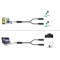 Кабель USBTOP Jack 3.5 мм - 2xJack 3.5 мм (0.1 м)