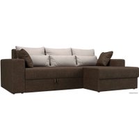 Угловой диван Mebelico Майами 15 114892 (правый, рогожка, коричневый)