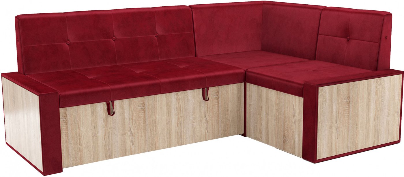 Угловой диван Мебель-АРС Таллин 191x83x121 (бархат красный Star Velvet 3 Dark Red)