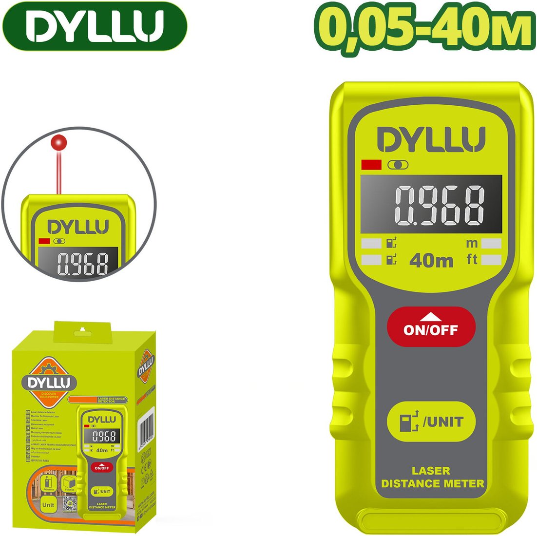 

Лазерный дальномер Dyllu DTDL1504
