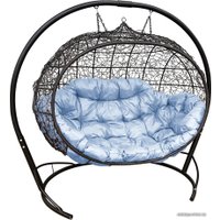 Подвесной диван M-Group Улей 11210409 (черный ротанг/серая подушка)