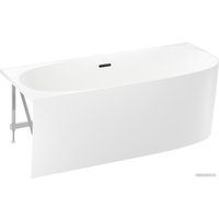 Ванна Wellsee Belle Spa 2.0 170x75 235805003 (пристенная ванна (левая) белый глянец, экран, каркас, сифон-автомат матовый черный)
