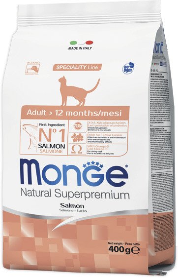 

Сухой корм для кошек Monge Superpremium Adult Salmon (400 г)