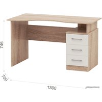 Стол Imperial Гарвард 3ящ ЛВ 130 (дуб сонома/белый)