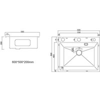 Кухонная мойка ARFEKA Eco AR 600*500 POP-UP BLACK PVD NANO