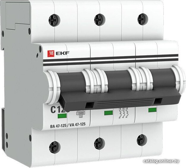 Выключатель автоматический EKF PROxima ВА 47-125 3Р 125А (С) mcb47125-3-125C