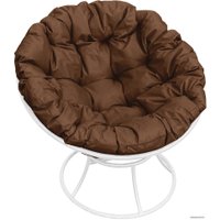Кресло M-Group Папасан 12010105 (белый/коричневая подушка)