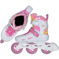 Роликовые коньки Powerslide Phuzion Universe 3 колеса (р. 37-40, белый/розовый)