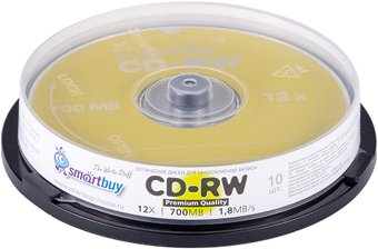 CD-RW диск SmartBuy SBCD-RW10 700Mb 12х (10 шт.)